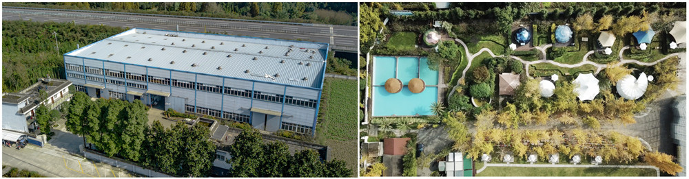 雪利多边形酒店工厂俯瞰图、馨多边形帐篷酒店俯瞰图